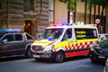 New South Wales Emergency Ambulance on Pitt St. , Martin Place.